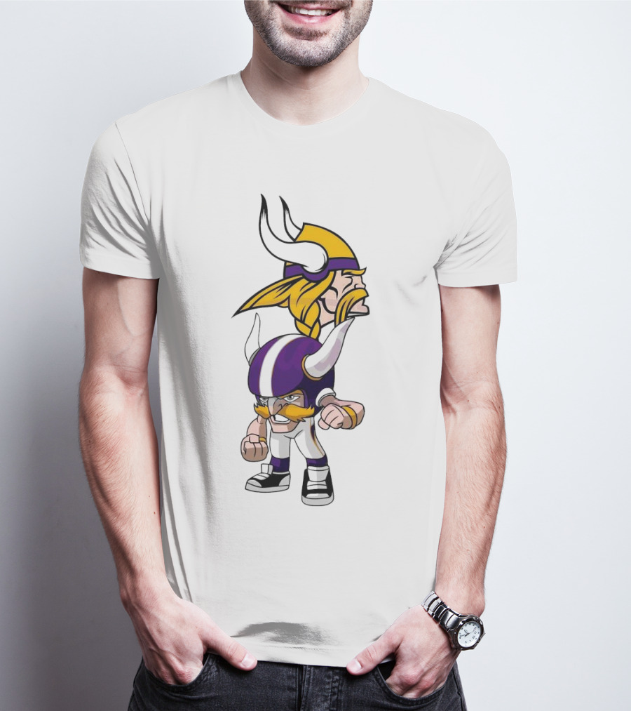 Rush Zone Minnesota Vikings NFL Cartoon Character 2025 Vikings Mascot T-Shirt