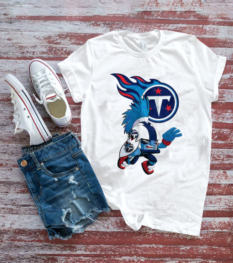 Tennessee Titans Rush Zone NFL Cartoon Character 2025 T-Shirt