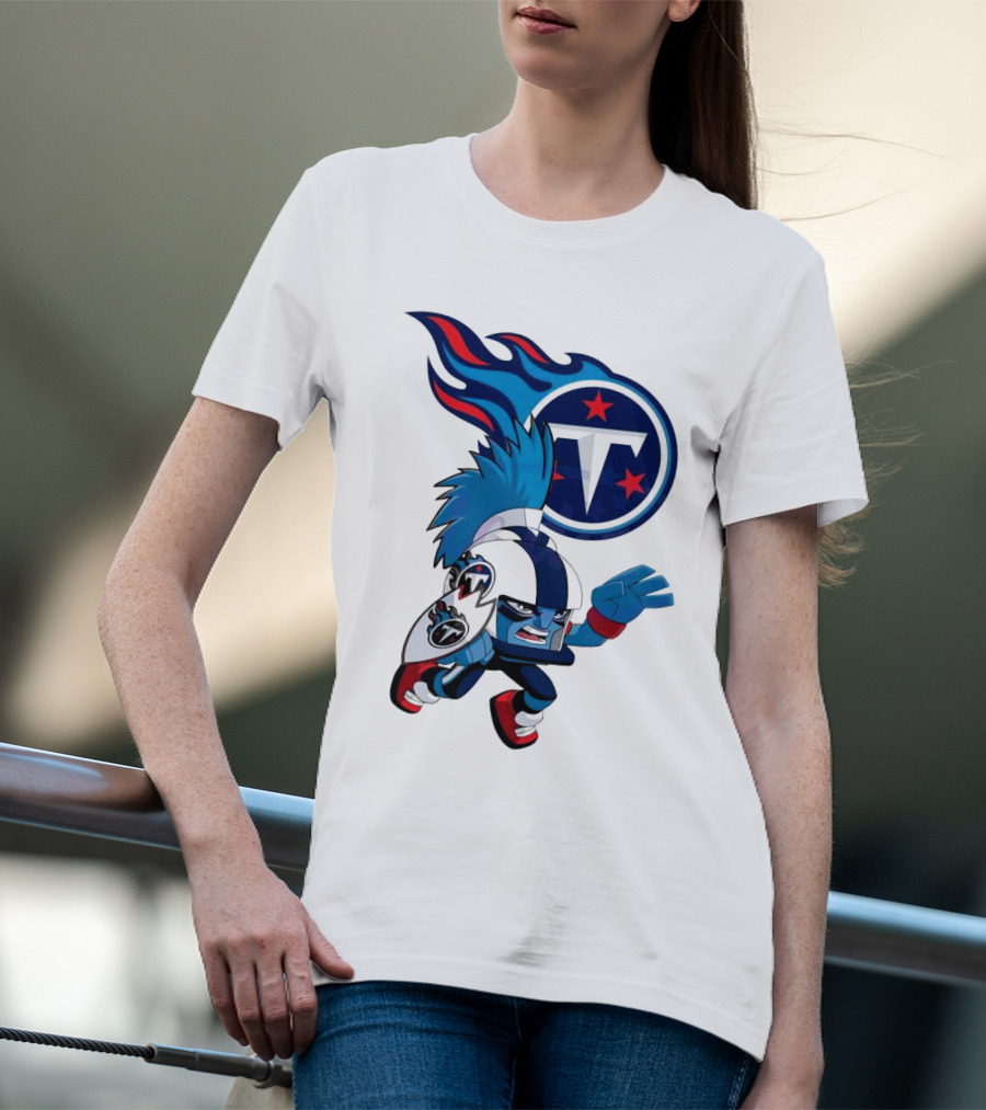 Tennessee Titans Rush Zone NFL Cartoon Character 2025 T-Shirt
