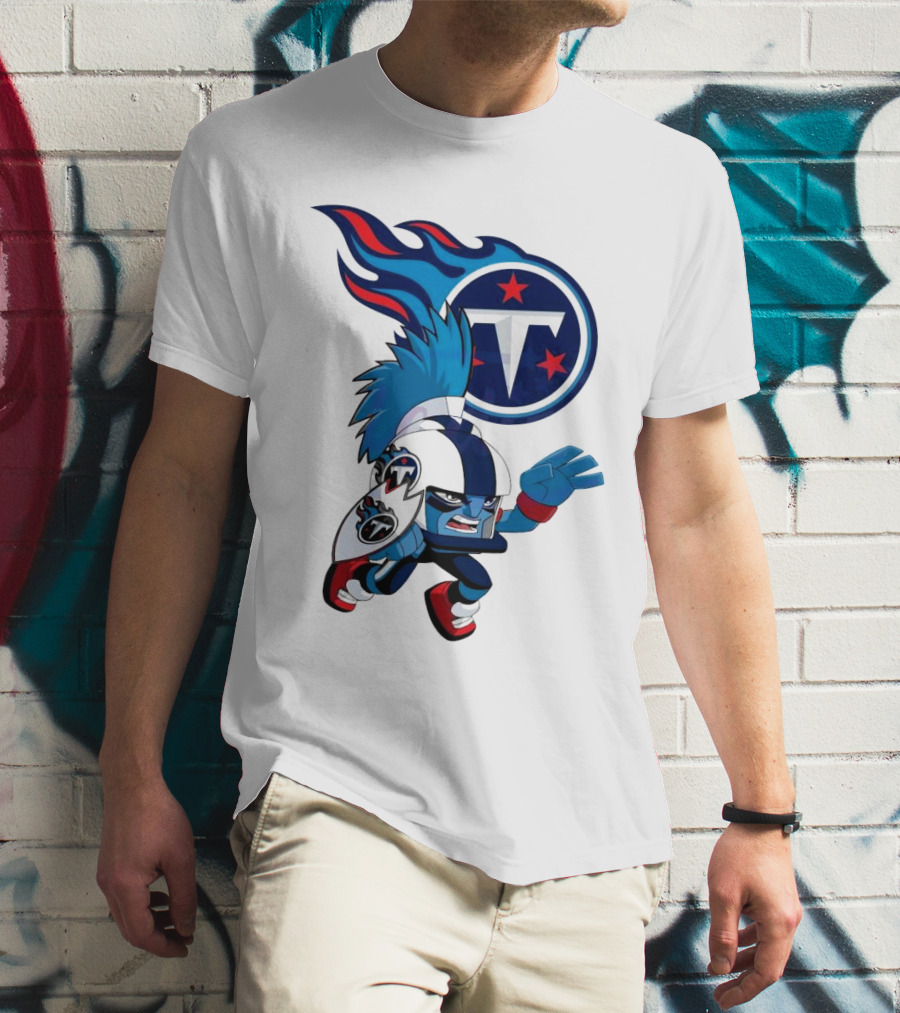 Tennessee Titans Rush Zone NFL Cartoon Character 2025 T-Shirt