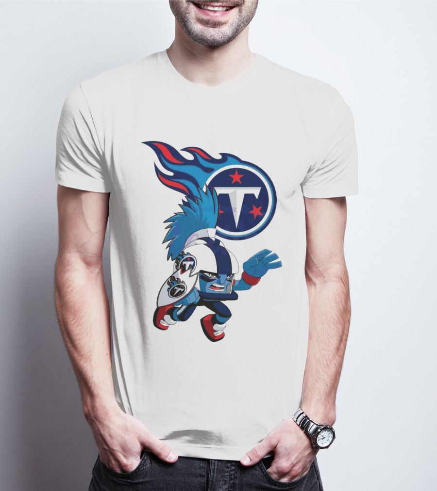 Tennessee Titans Rush Zone NFL Cartoon Character 2025 T-Shirt