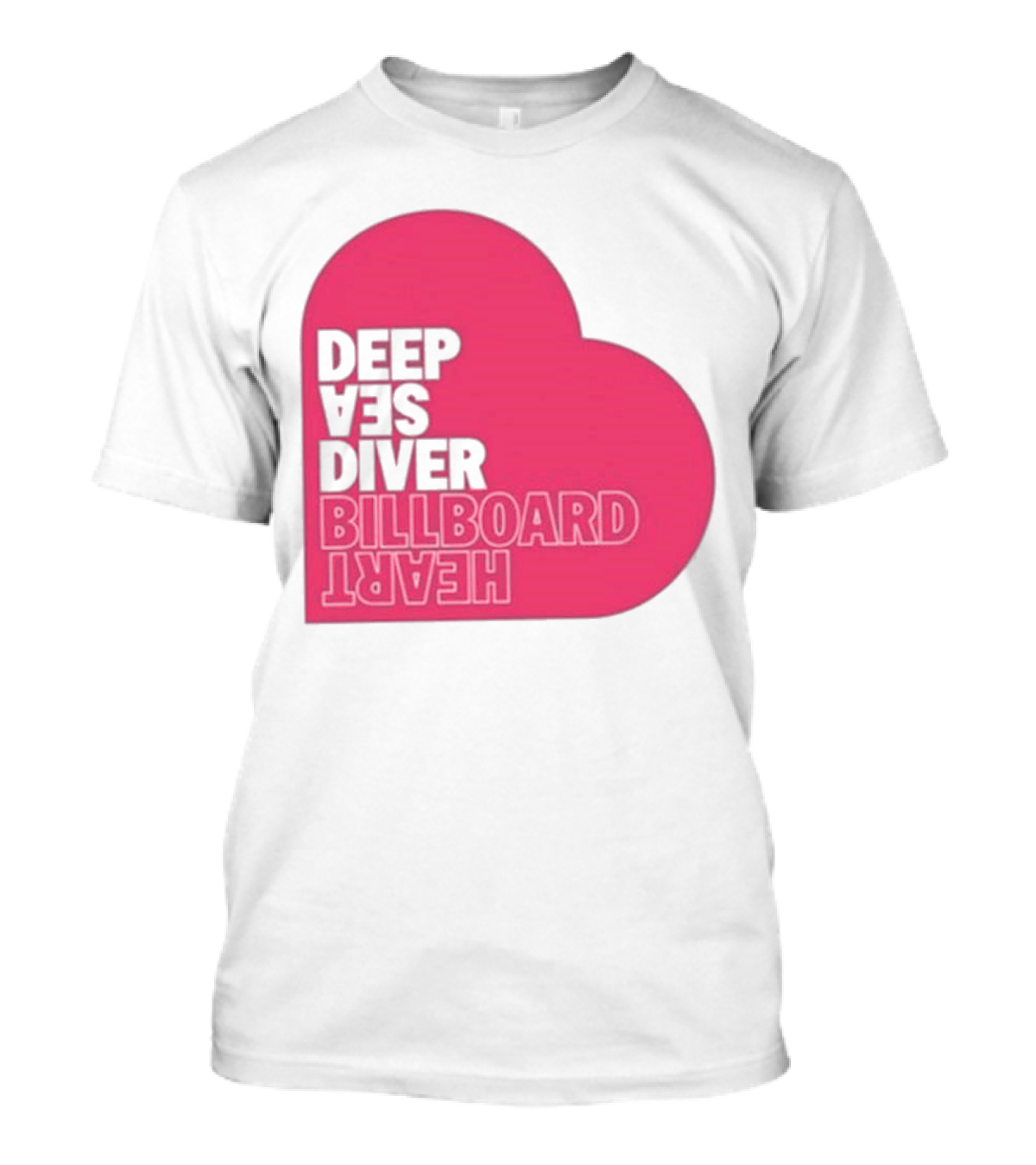Deep Sea Diver Pink Billboard Heart T-Shirt