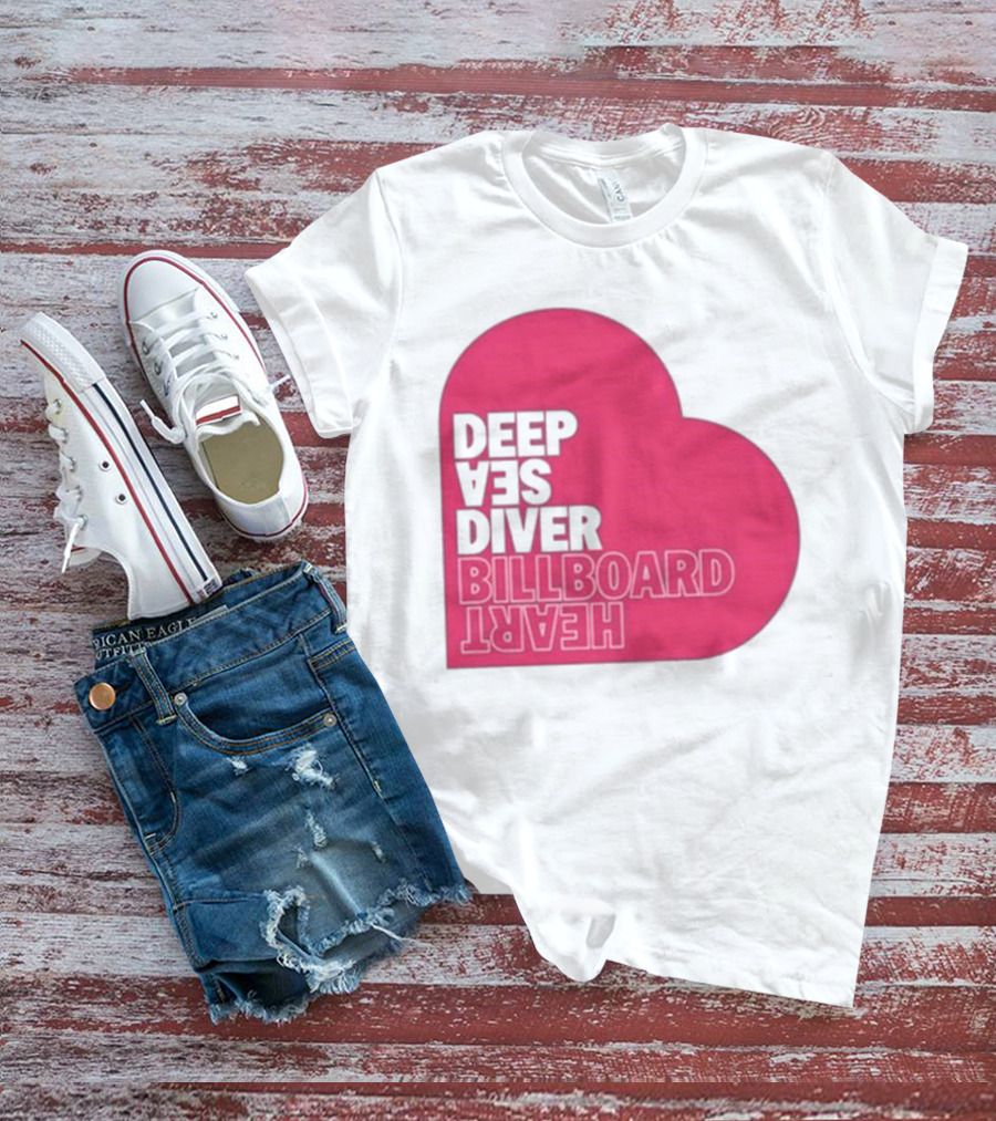 Deep Sea Diver Pink Billboard Heart T-Shirt
