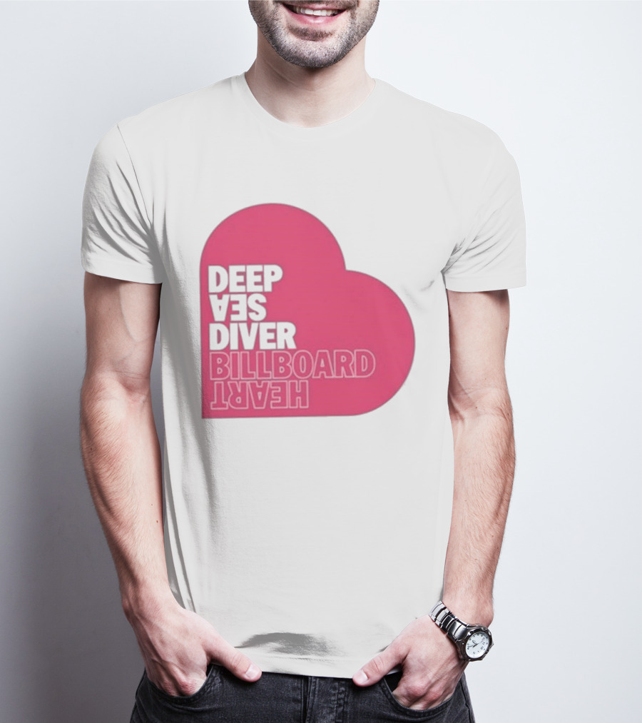 Deep Sea Diver Pink Billboard Heart T-Shirt