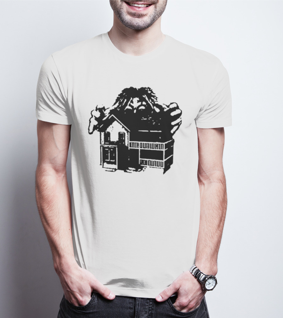 Round Neck Teenage Disaster 2025 Monster Over House T-Shirt