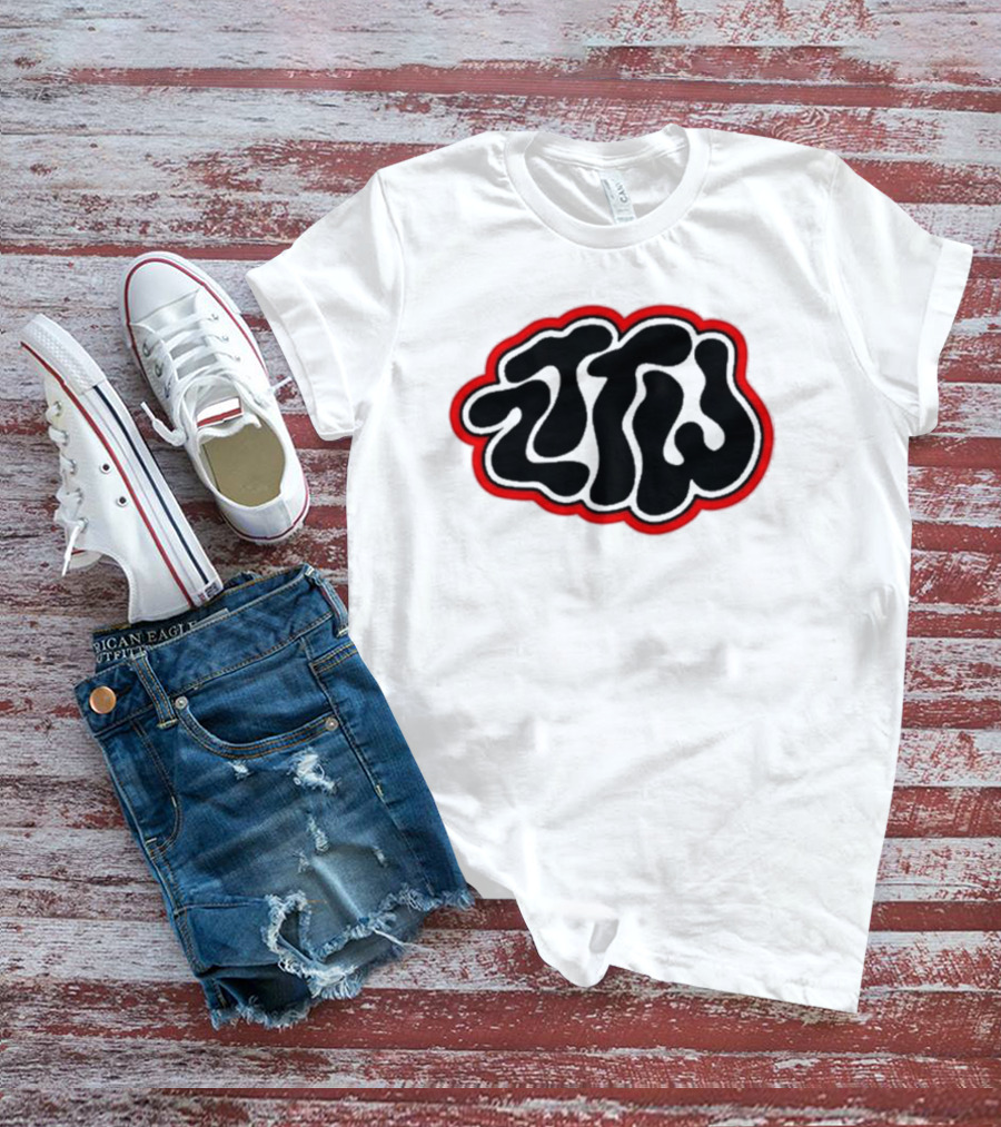 Zttw Green Logo Psychedelic Style Outline T-Shirt