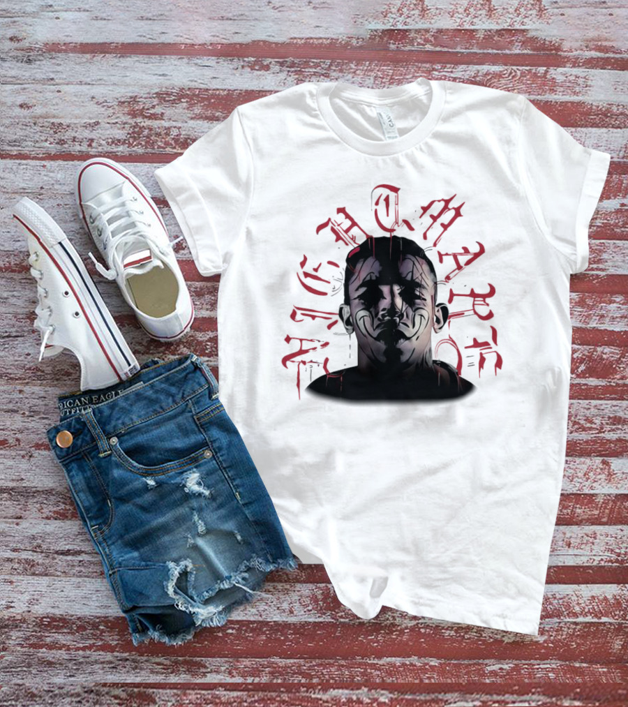2025 Carlos Prates Nightmare Face With Red Gothic Text T-Shirt