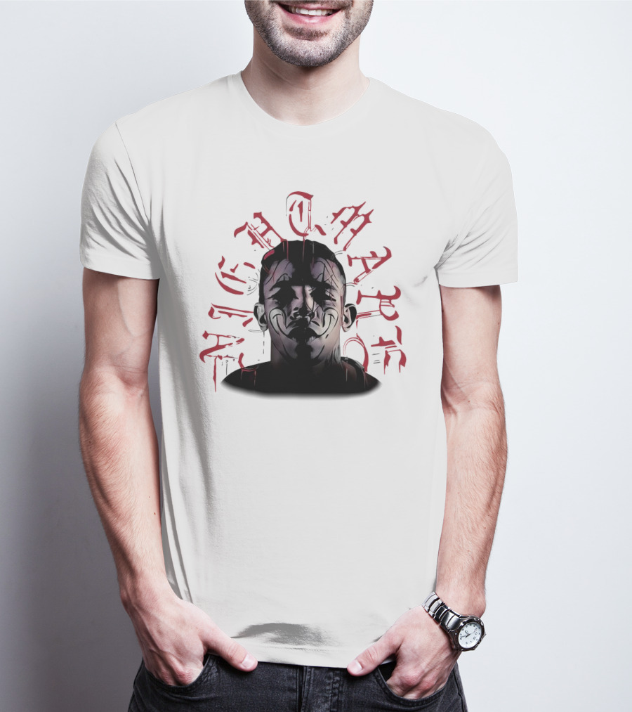 2025 Carlos Prates Nightmare Face With Red Gothic Text T-Shirt