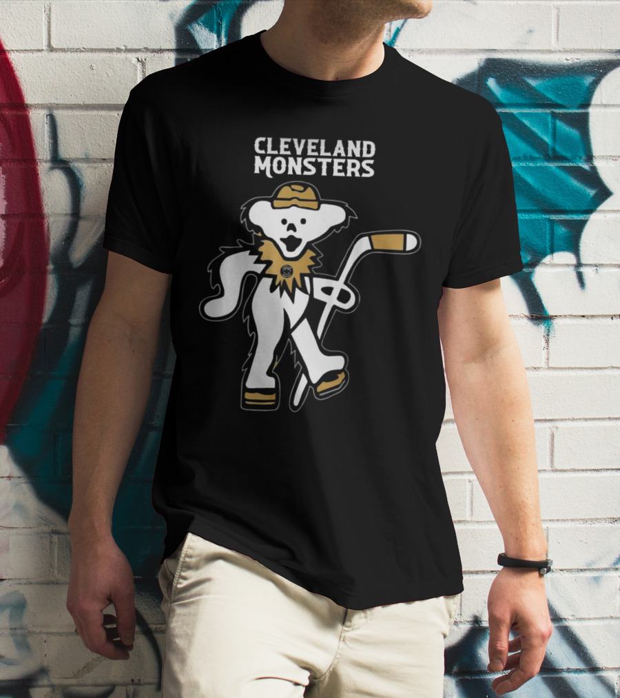 Cleveland Monsters 2025 Grateful Dead Bear Hockey Night T-Shirt