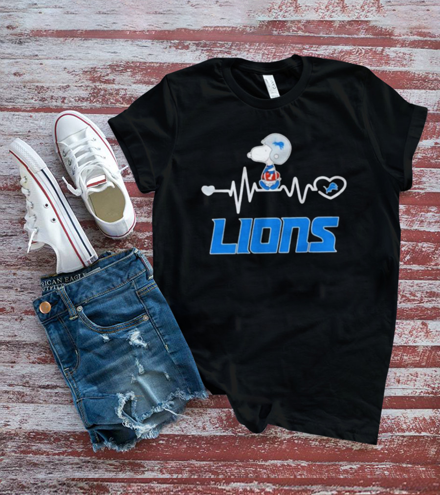 Heartbeat Snoopy Detroit Lions T-Shirt
