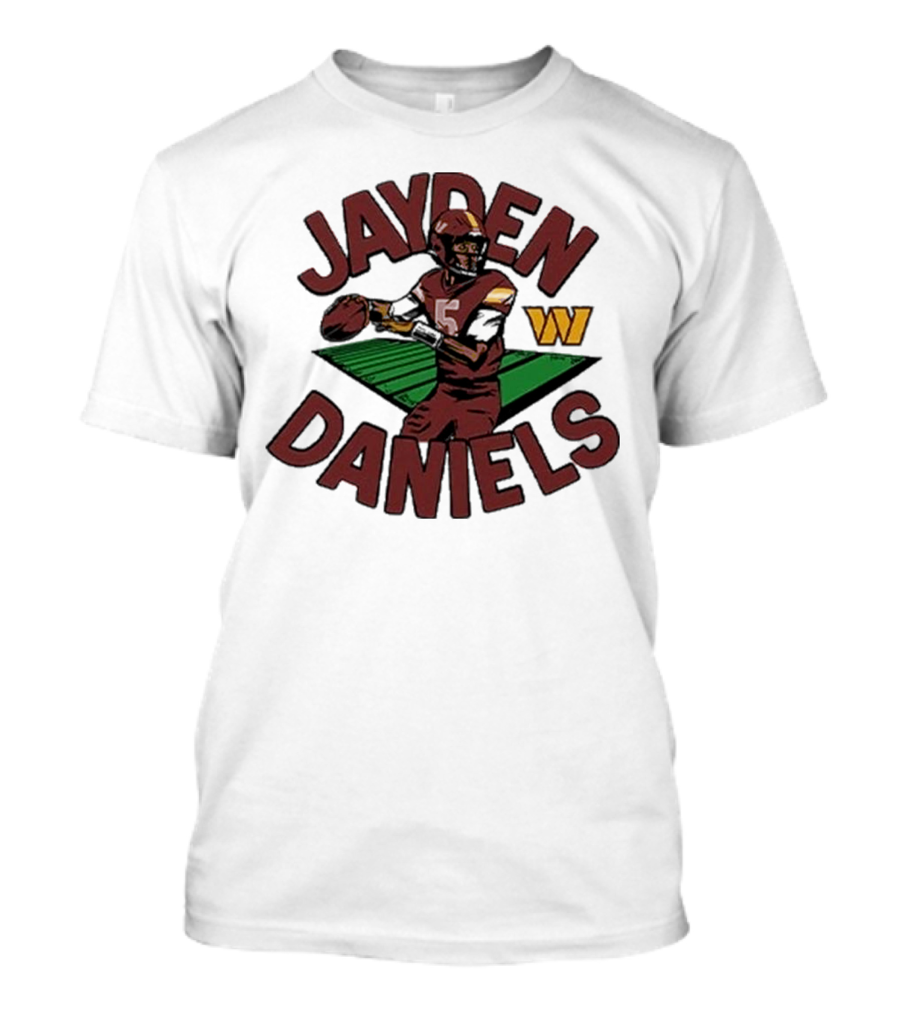 Jayden Daniels 5 Football Player Washington W T-Shirt