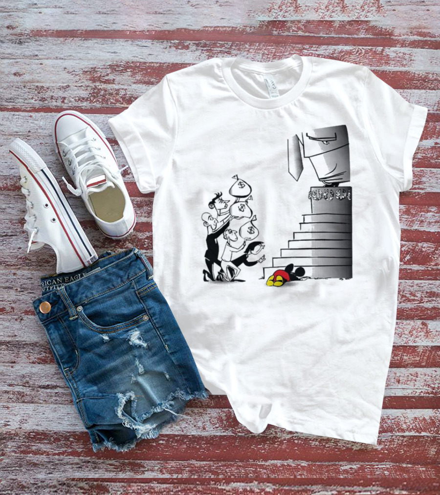 Newspaper Cartoon Economic Commentary Symbolic Imagery Money Hierarchy T-Shirt