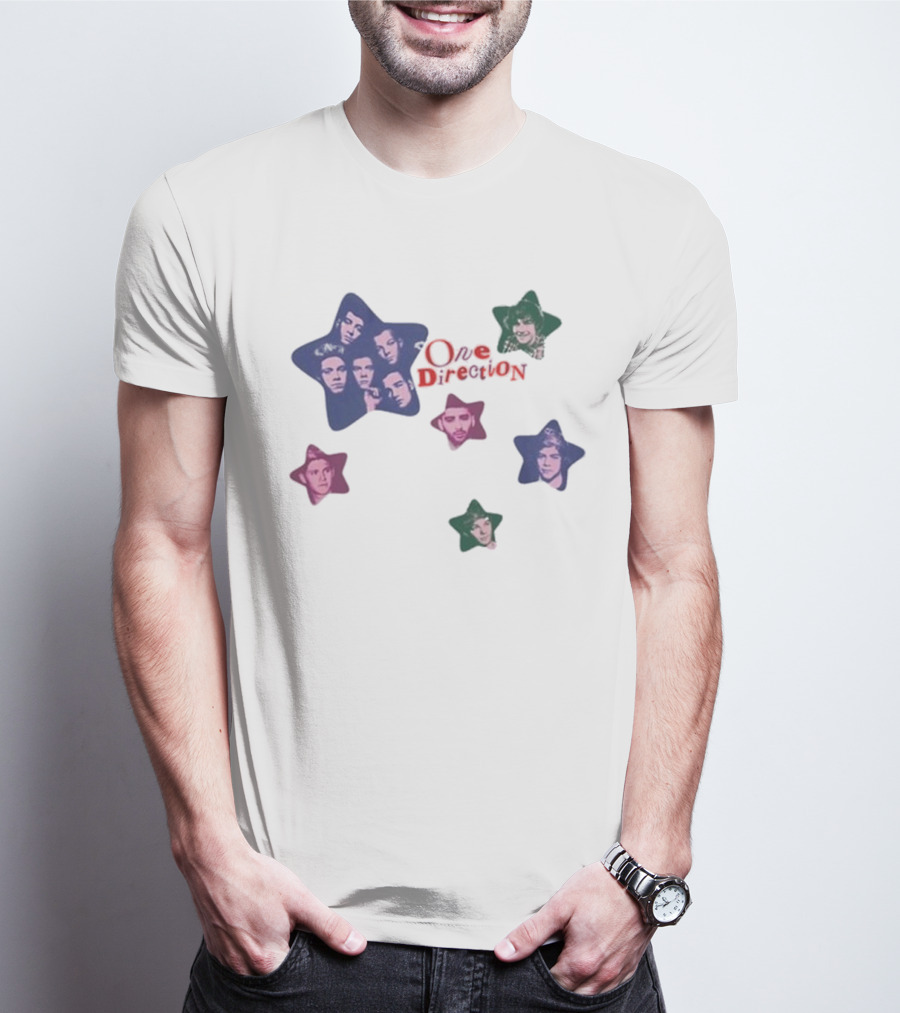 One Direction Colorful Star Faces T-Shirt