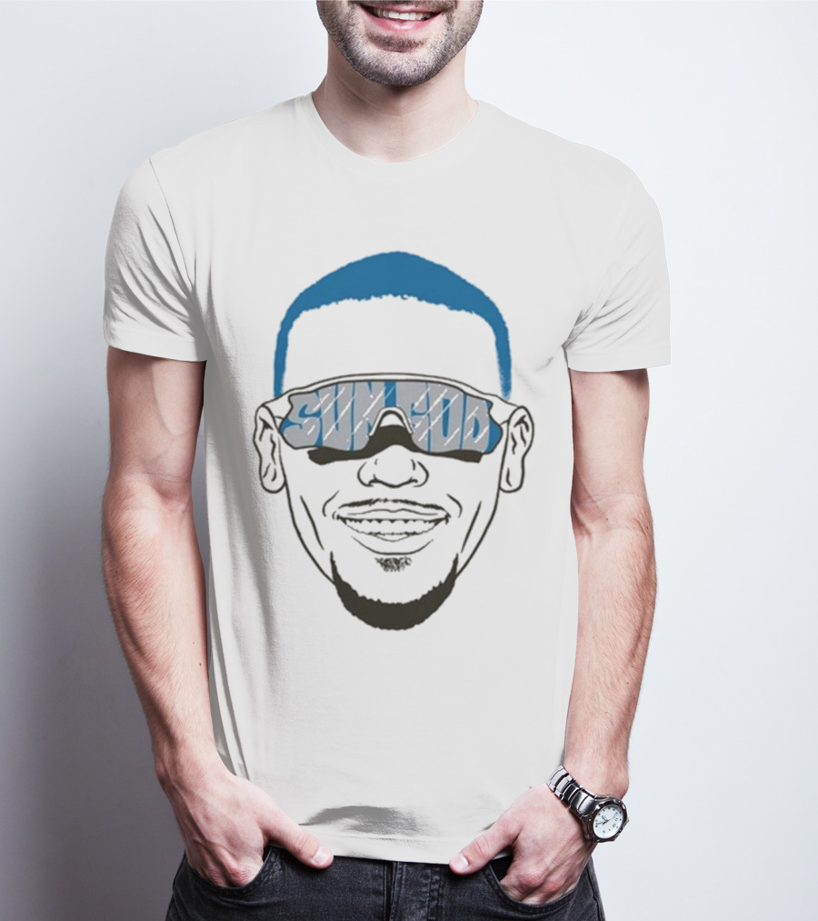 Sun God St Brown Head Sunglasses Smile T-Shirt