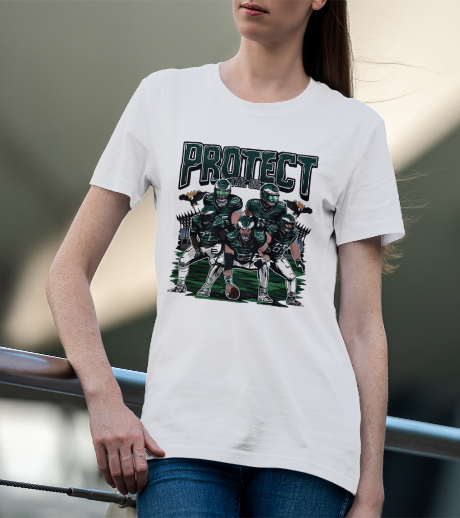 Eagles Protect The 215 Football Team Players And Mascot Elements T-Shirt