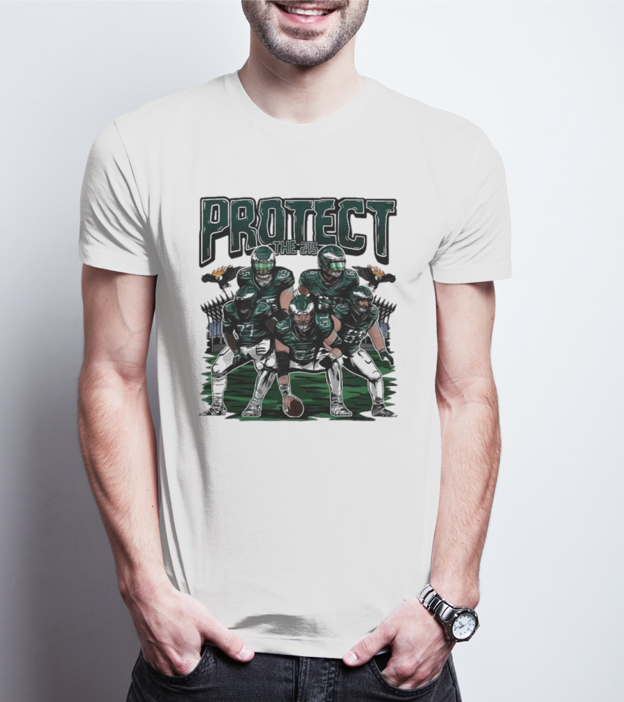 Eagles Protect The 215 Football Team Players And Mascot Elements T-Shirt