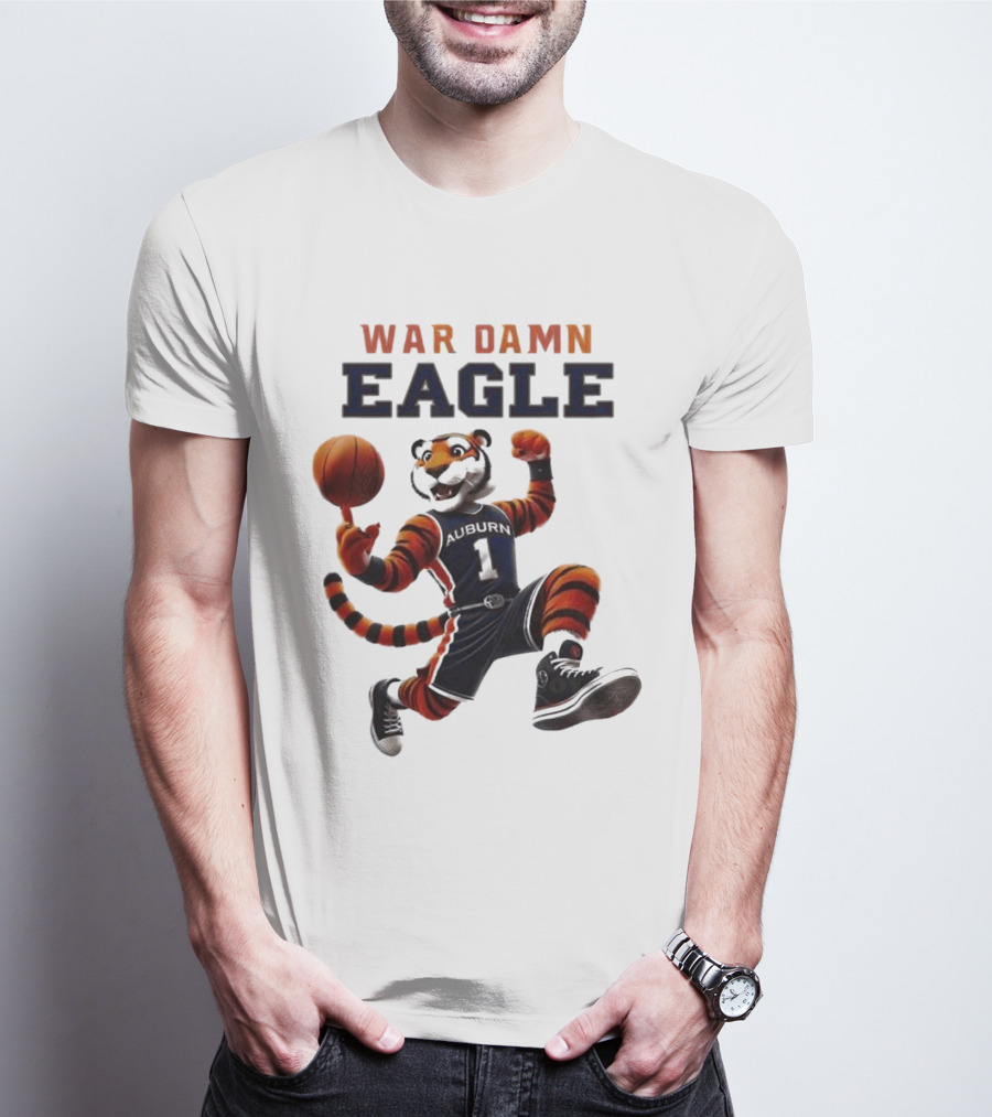 NCAA Auburn Tigers War Damn Eagle 2025 Mascot Basketball Tiger T-Shirt