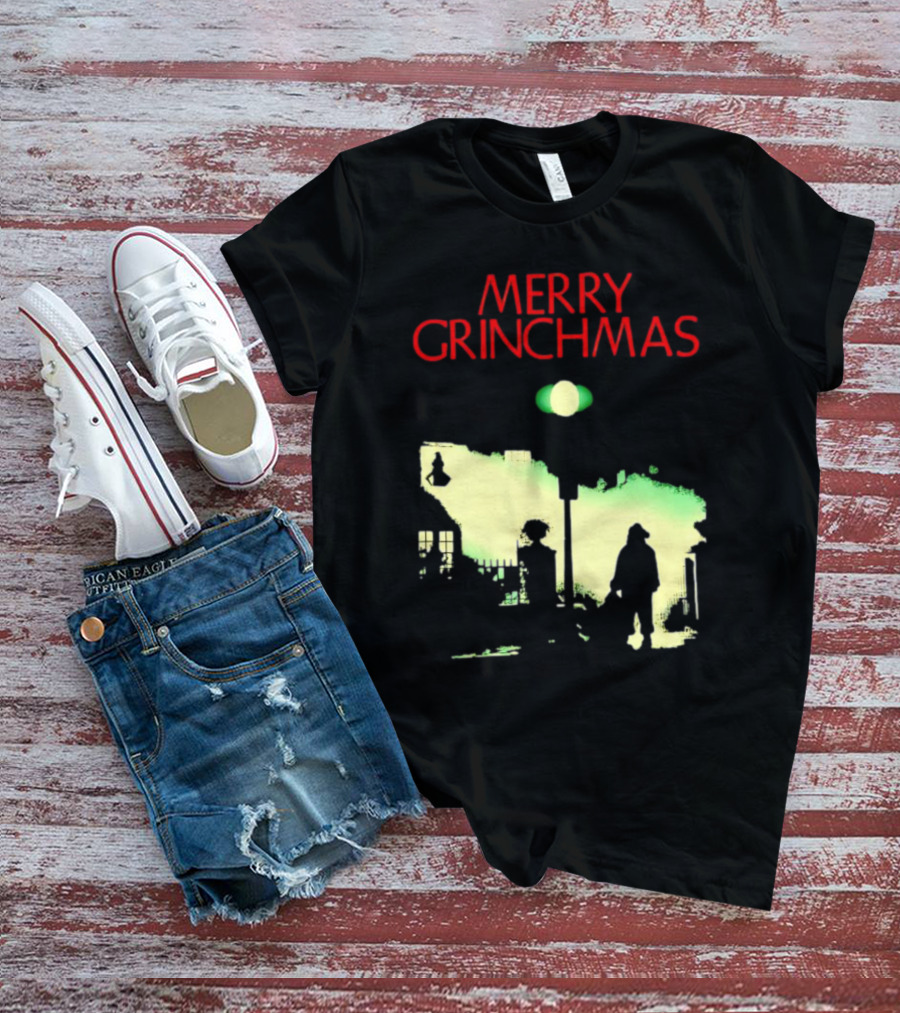 Merry Grinchmas Grinch X The Exorcist Silhouette Scene T-Shirt