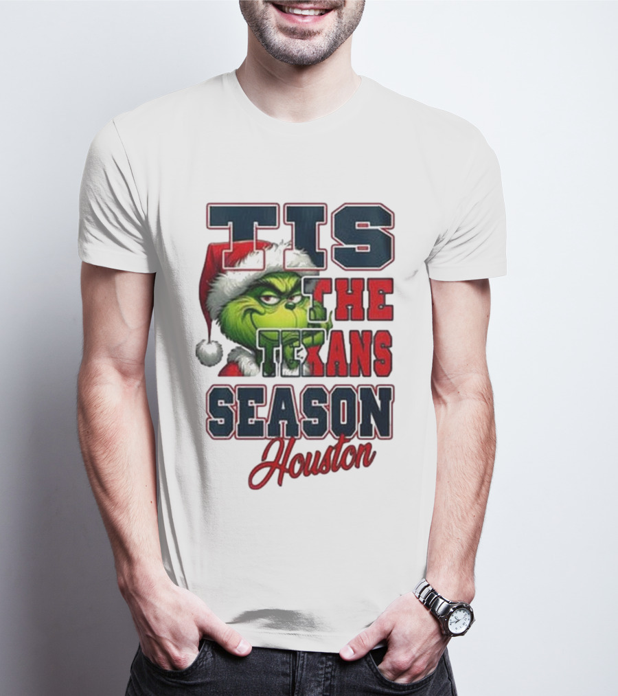 Houston Texans Merry Christmas The Grinch Tis The Texans Season T-Shirt