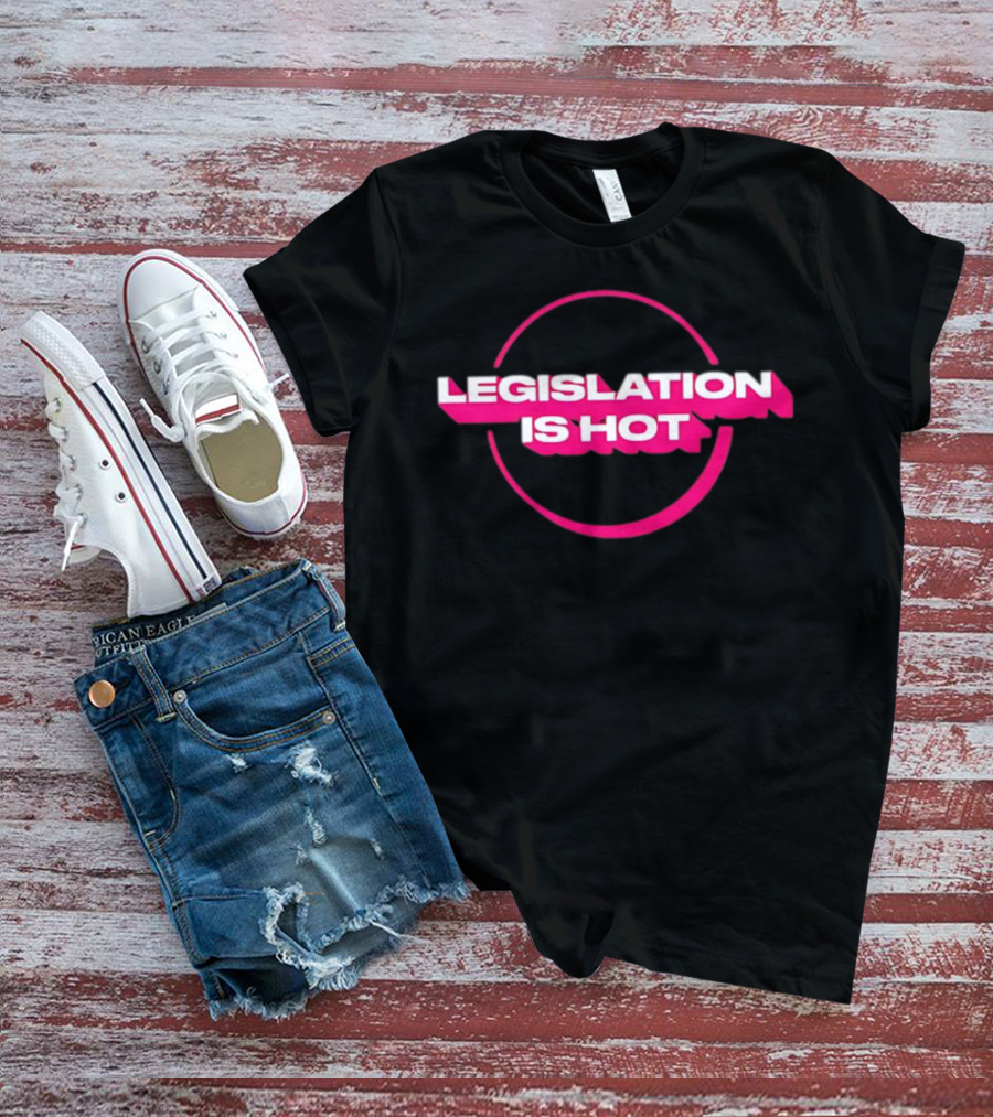 Legislation Is Hot Pink Neon Circle T-Shirt