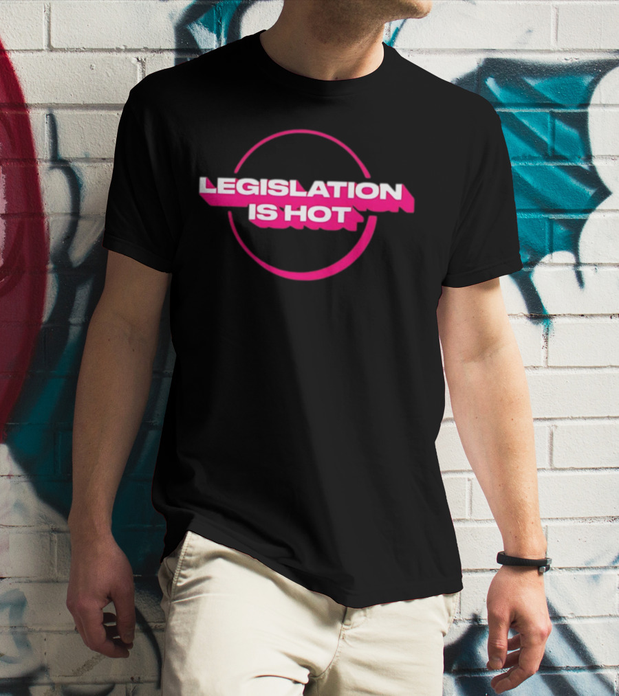 Legislation Is Hot Pink Neon Circle T-Shirt