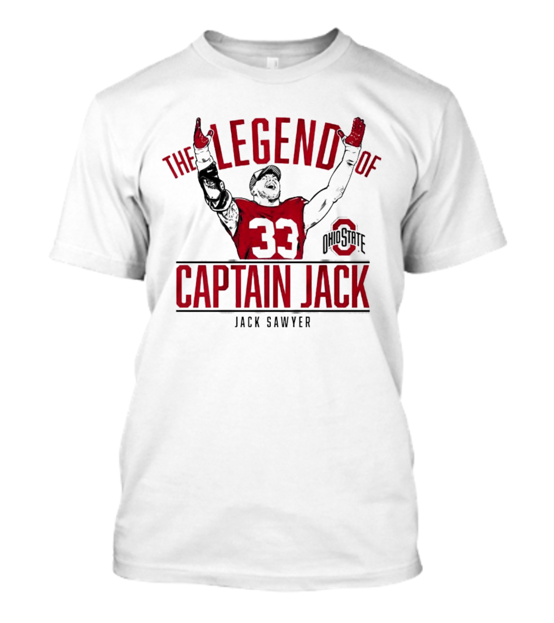 Ohio State Football The Legend Of Captain Jack Sawyer 33 Ohio State T-Shirt