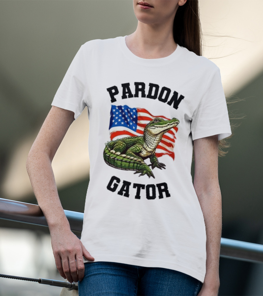 Pardon Gator American Flag Constitutional Gator T-Shirt