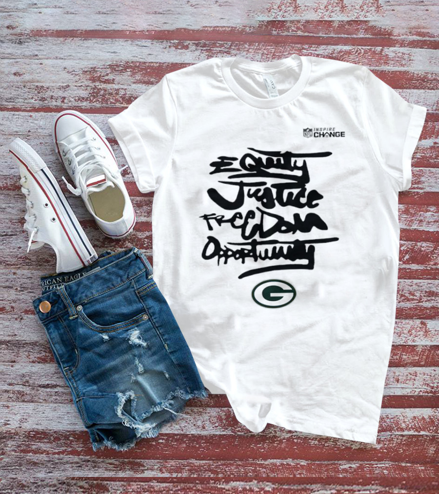Green Bay Packers NFL Inspire Change Equity Justice Freedom Opportunity T-Shirt