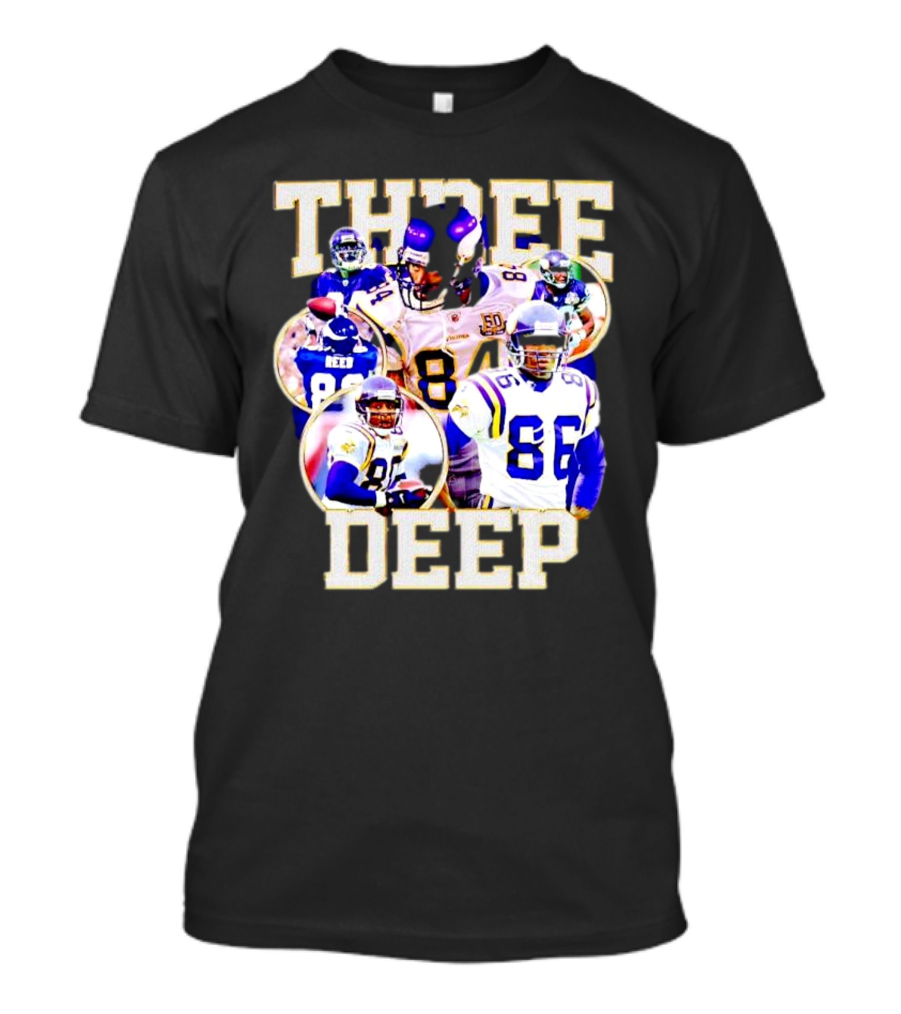 Minnesota Vikings Three Deep Randy Moss Cris Carter Jake Reed Legendary Trio T-Shirt