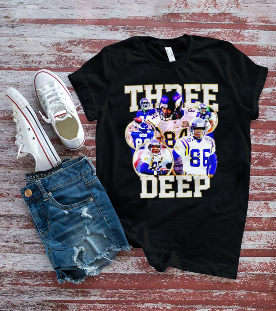 Minnesota Vikings Three Deep Randy Moss Cris Carter Jake Reed Legendary Trio T-Shirt