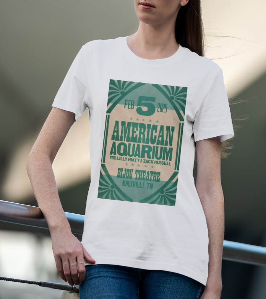 American Aquarium With Lilly Hiatt And Zach Russell Feb 5 2025 Bijou Theatre Knoxville TN T-Shirt