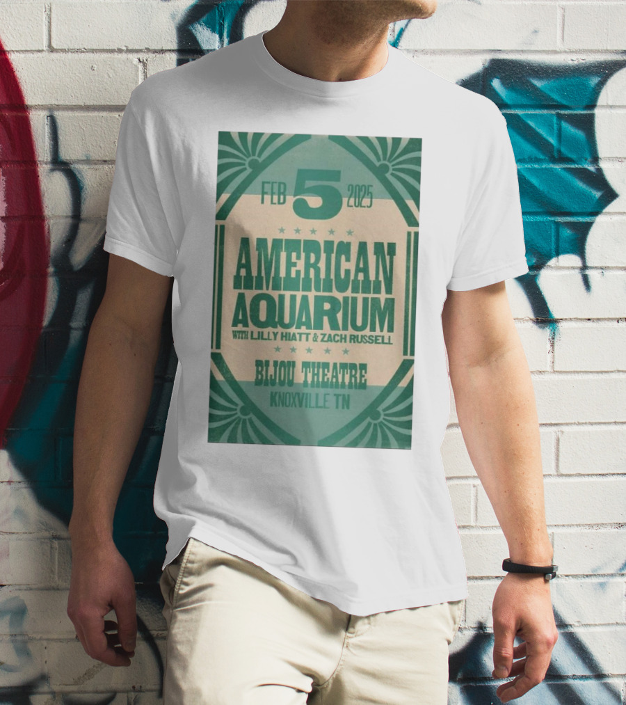 American Aquarium With Lilly Hiatt And Zach Russell Feb 5 2025 Bijou Theatre Knoxville TN T-Shirt