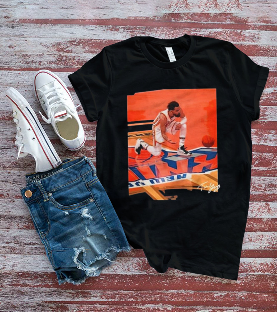 Atlanta Hawks Trae Young Kneeling Basketball New York Signature T-Shirt