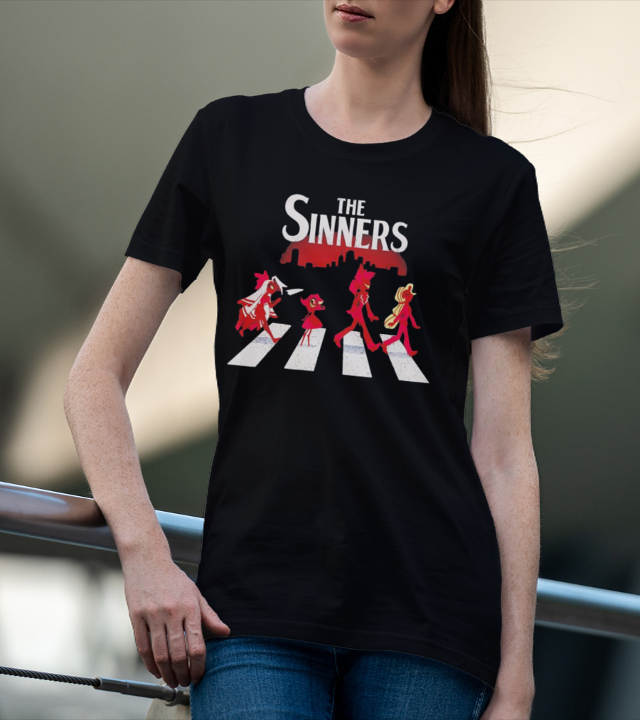 Hazbin Hotel The Sinners Abbey Road Characters Crossing T-Shirt