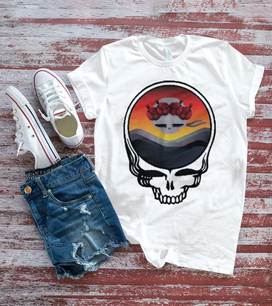 Grateful Dead The Ridge Skull Sunset With Roses T-Shirt