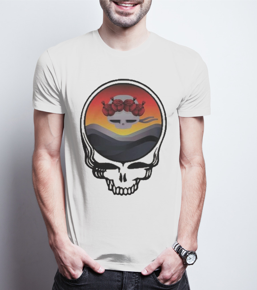Grateful Dead The Ridge Skull Sunset With Roses T-Shirt