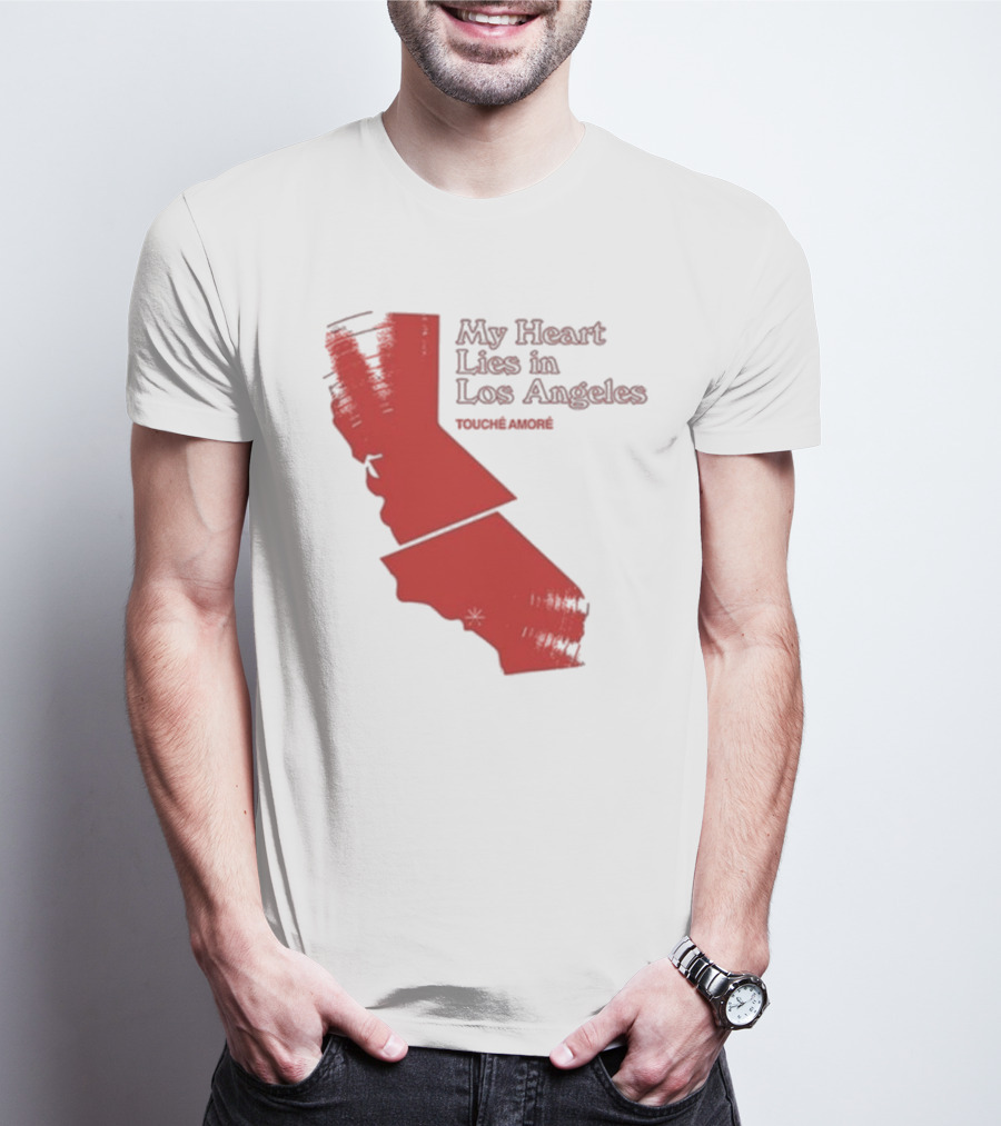 Touché Amoré My Heart Lies In Los Angeles California Map Red T-Shirt