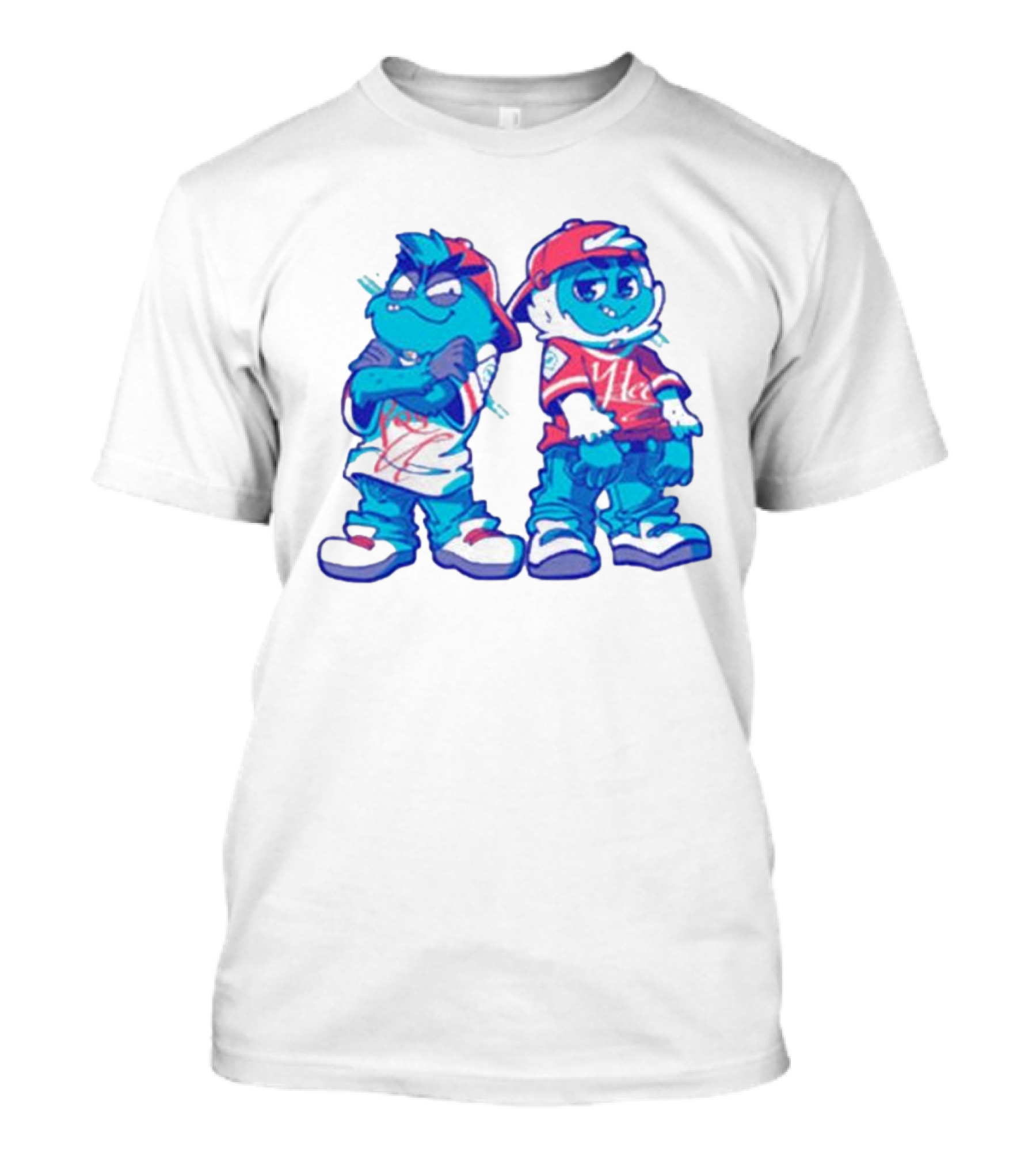 2 Kewl 4 School April Fools 2025 Hip-Hop Cartoon Characters In Red And White Outfits T-Shirt