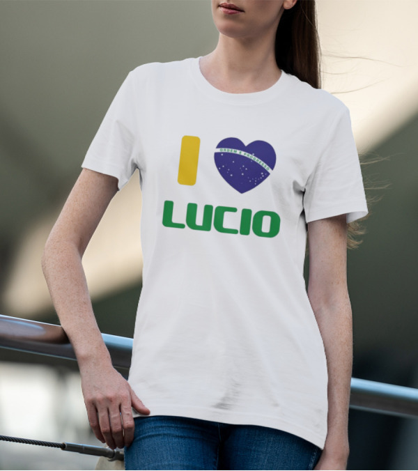I Love Ordem E Progresso Lucio Brazil Heart Flag Style T-Shirt