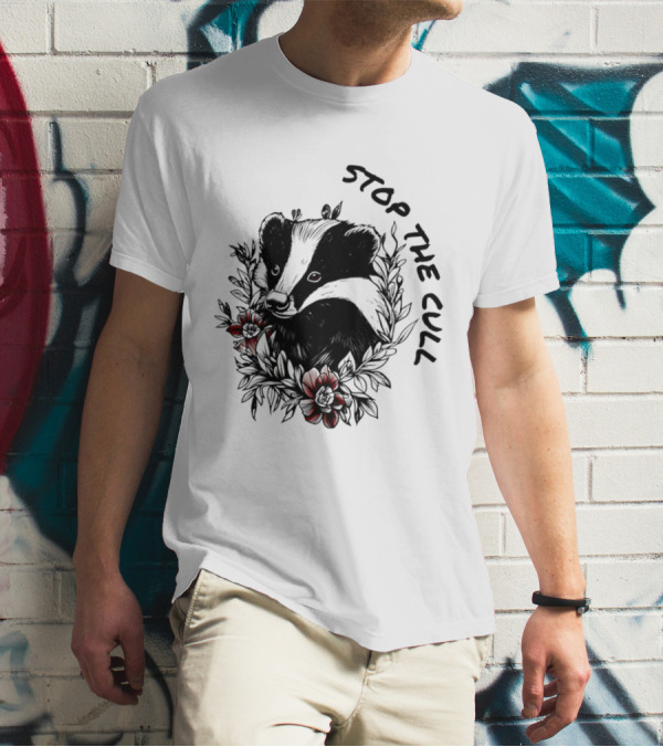 Badger Stop The Cull Floral Design T-Shirt
