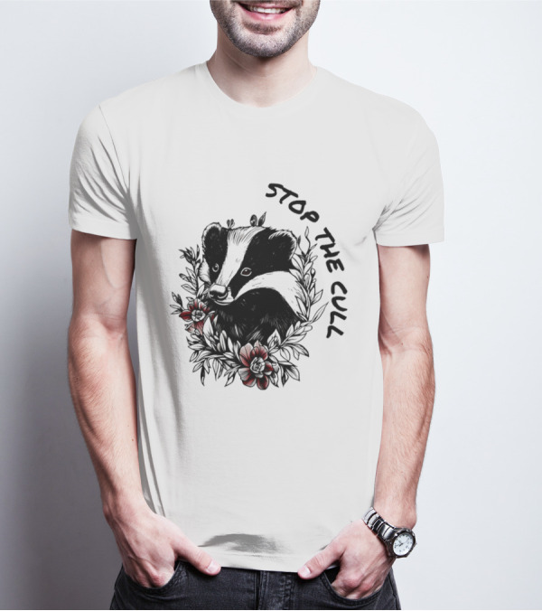 Badger Stop The Cull Floral Design T-Shirt