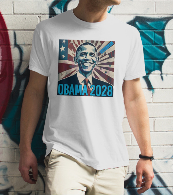 Obama 2028 American Flag Donkoolook T-Shirt