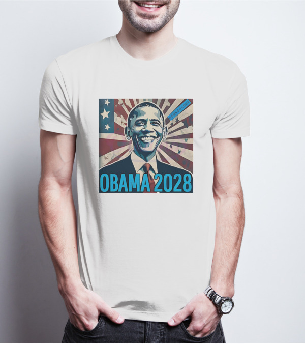 Obama 2028 American Flag Donkoolook T-Shirt
