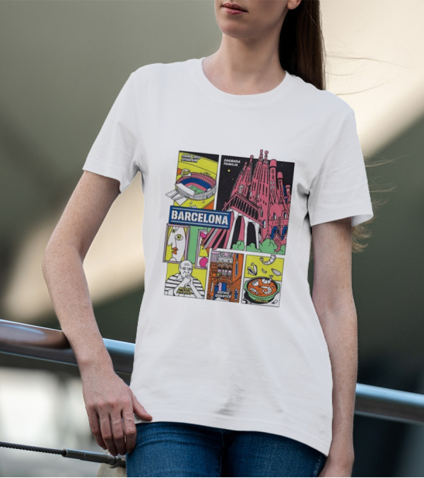 Barcelona Sagrada Familia Camp Nou Museu Picasso Gothic Quarter Paella T-Shirt