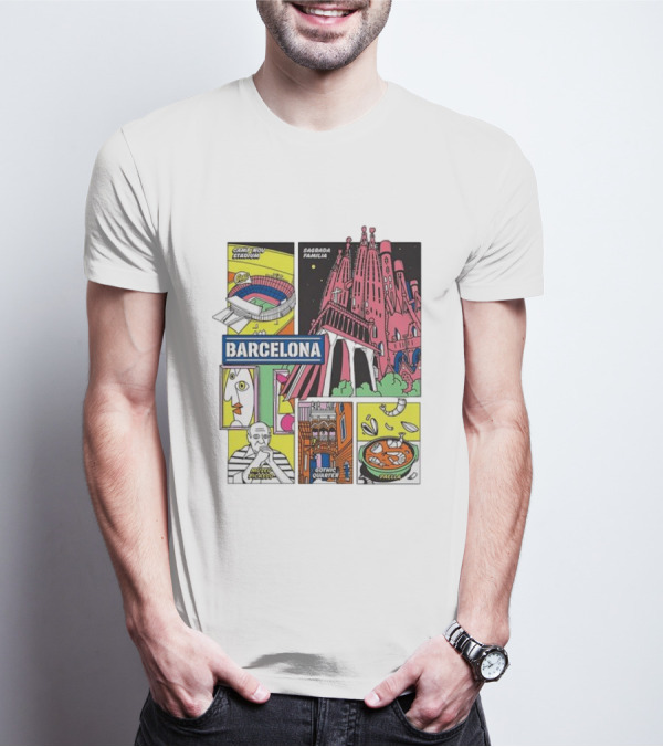 Barcelona Sagrada Familia Camp Nou Museu Picasso Gothic Quarter Paella T-Shirt