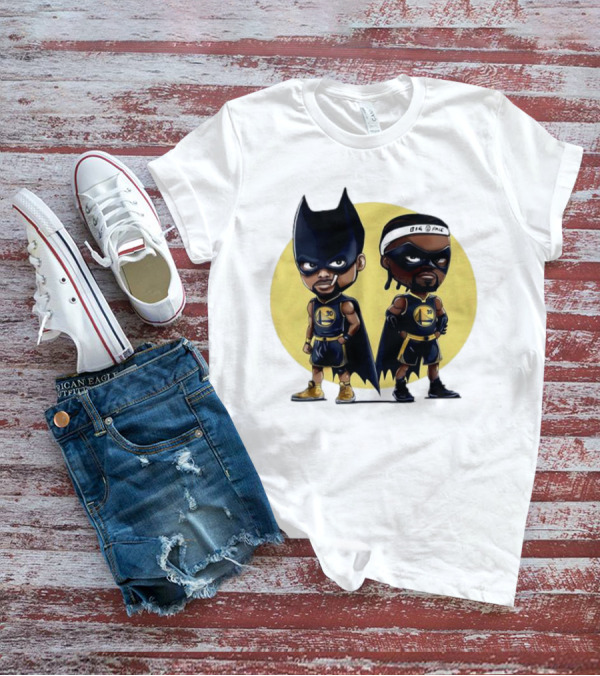 Batman And Robin Chibi Warriors 30 And Headband Duo Big Face T-Shirt