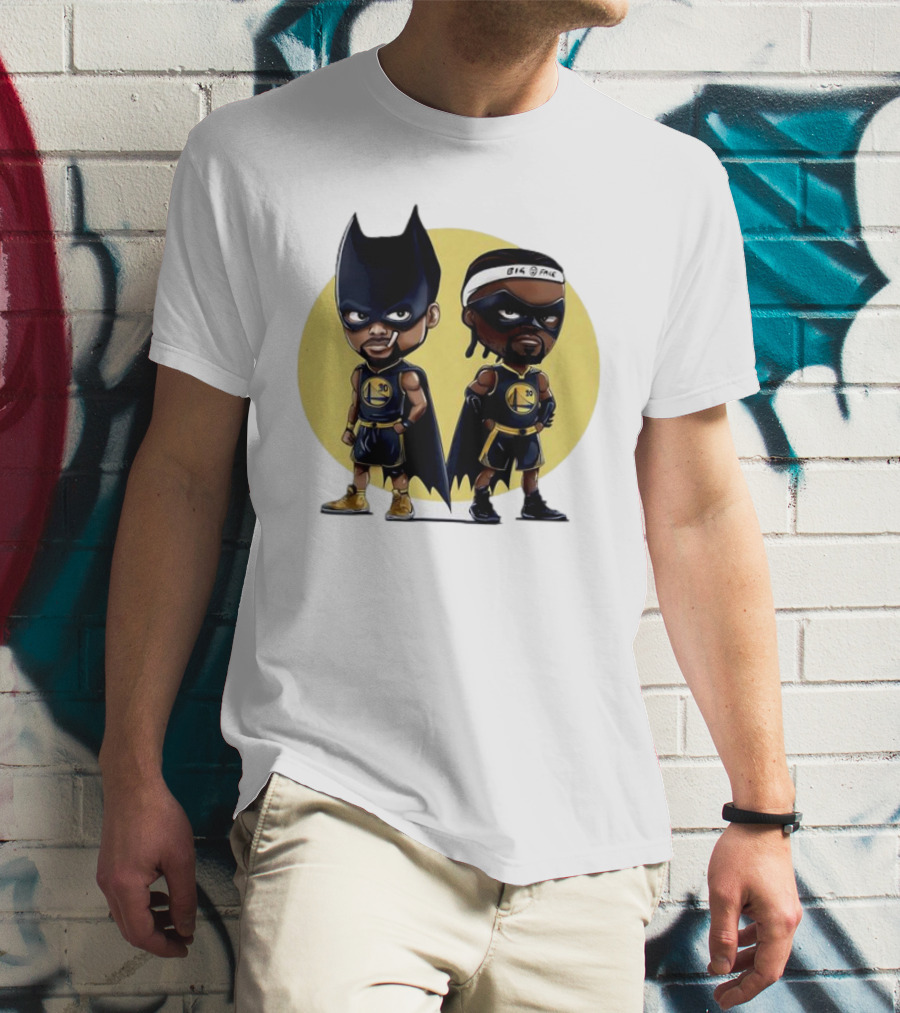 Batman And Robin Chibi Warriors 30 And Headband Duo Big Face T-Shirt