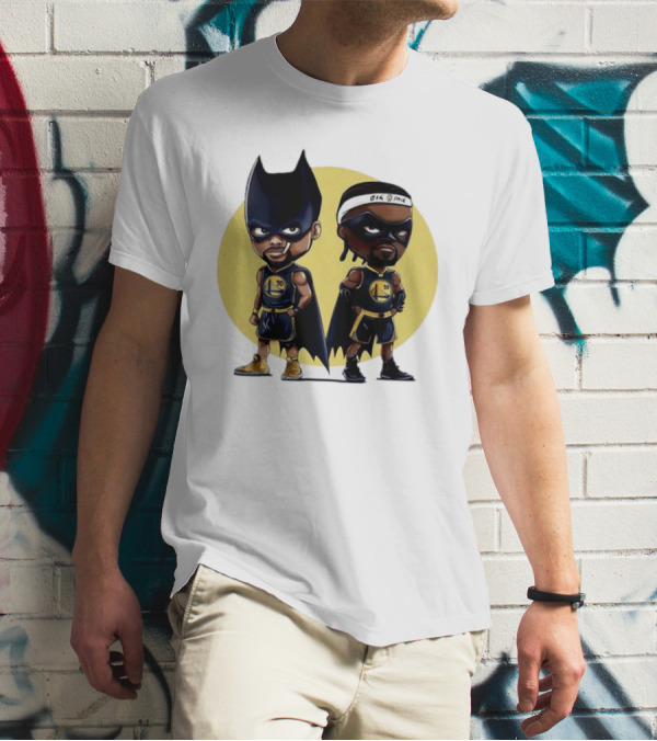 Batman And Robin Chibi Warriors 30 And Headband Duo Big Face T-Shirt