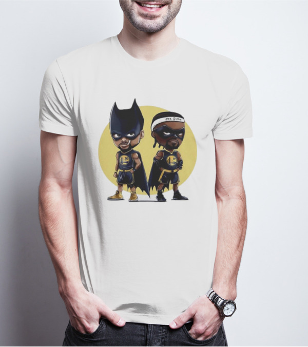 Batman And Robin Chibi Warriors 30 And Headband Duo Big Face T-Shirt