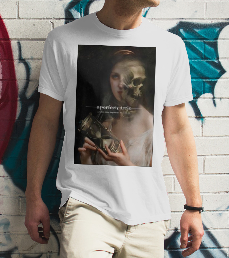 A Perfect Circle 5/4/2025 Orion Amphitheater Huntsville AL Skeleton Woman Hourglass T-Shirt